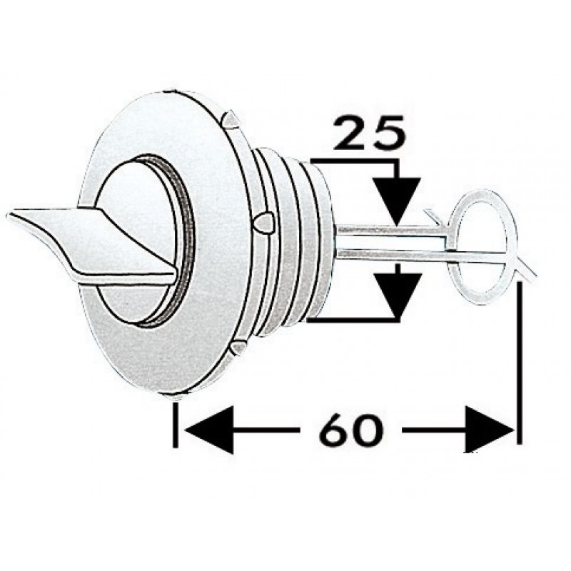Tappo di scarico acqua Ø 25 mm